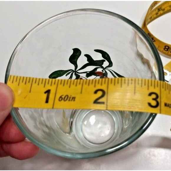 KIG Indonesia Set Of 4 Strawberries & Blooms Drinking Glasses Red Yellow Green - Picture 9 of 9